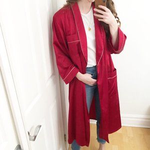 Vintage Oversized Silky Long Duster Robe Cardigan